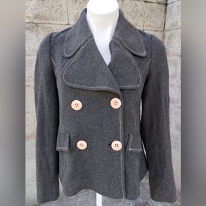 ett twa Anthropologie Gray Ultimate Preppy Peacoat